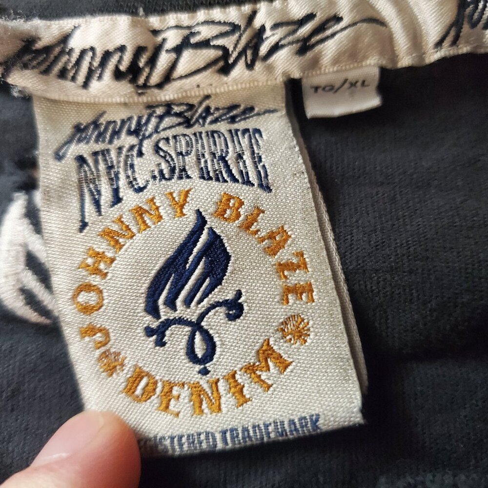 Old Retro Johnny Blaze XL T-shirt used grunge distressed style black tee Men